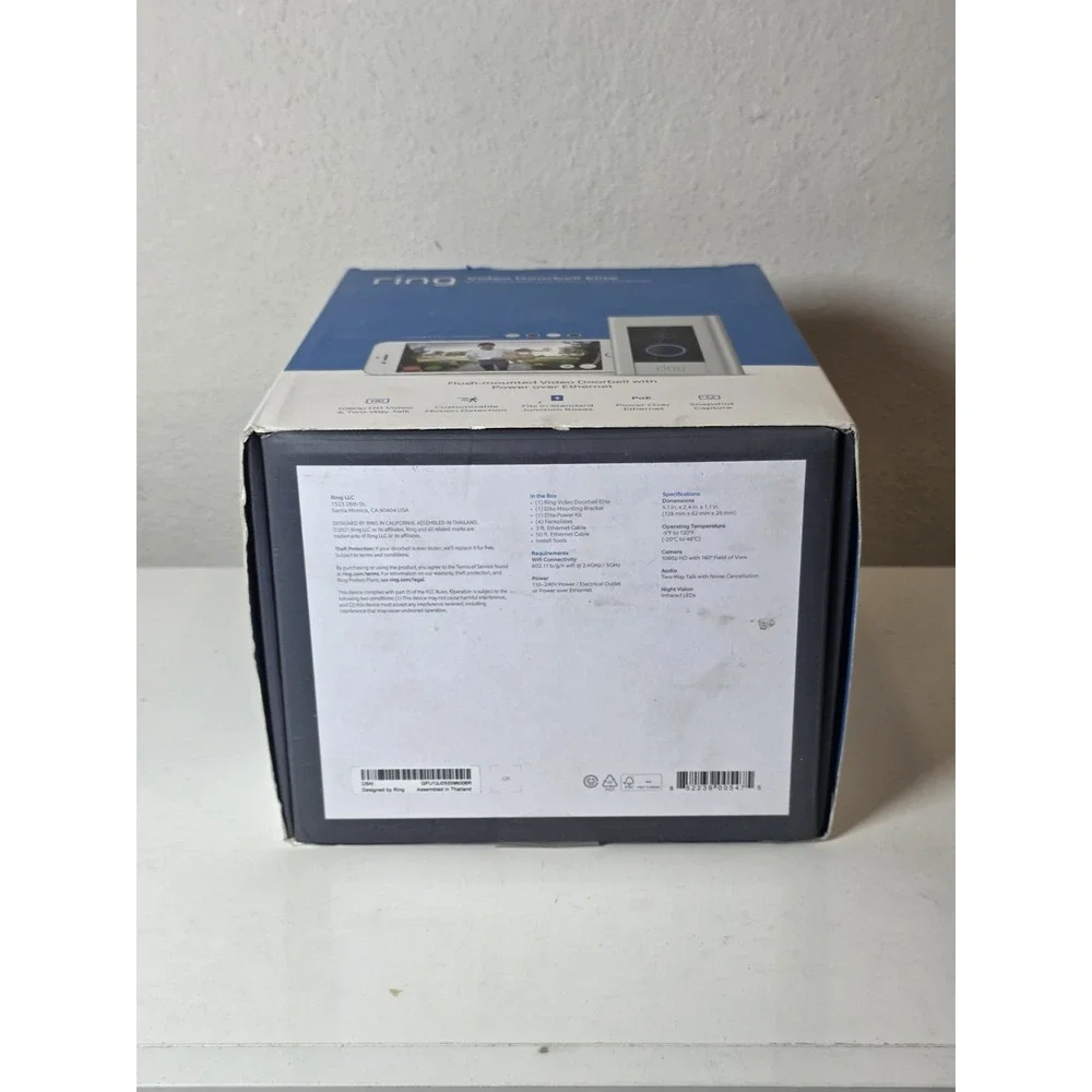 Ring Video Doorbell Elite PoE Flush Mount Open Box- NEW